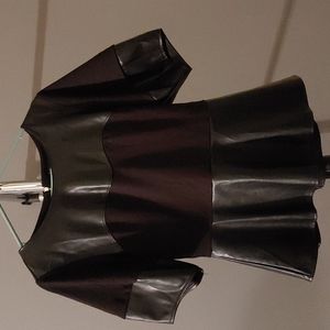 New York & Co. Faux Leather Peplum Top